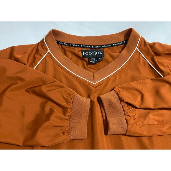 FootJoy Pullover Men’s Size XL Rust Color White Piping Lightweight Golf Layer - Picture 8 of 8
